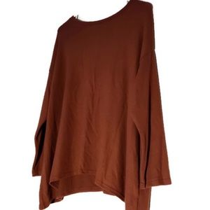 Californian stitch orange asymmetrical long sleeve